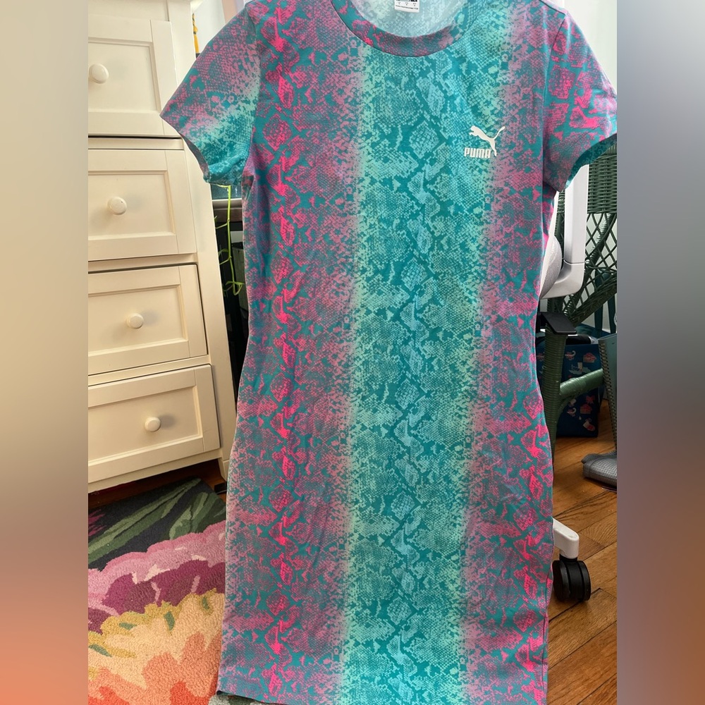 Puma Women's Teal and Pink Casual Dress